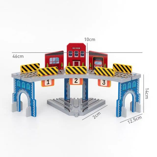 image-Wooden Train Track Accessories - Educational DIY Toys for Children