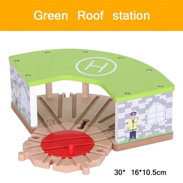 image-Wooden Train Track Accessories - Educational DIY Toys for Children