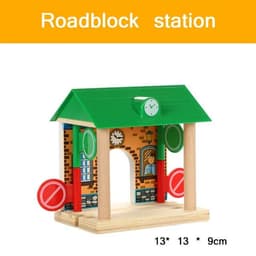 image-Wooden Train Track Accessories - Educational DIY Toys for Children