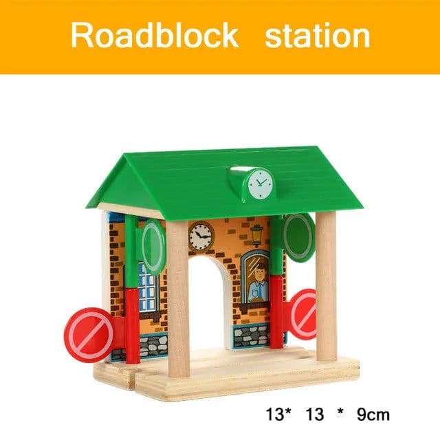 image-Wooden Train Track Accessories - Educational DIY Toys for Children