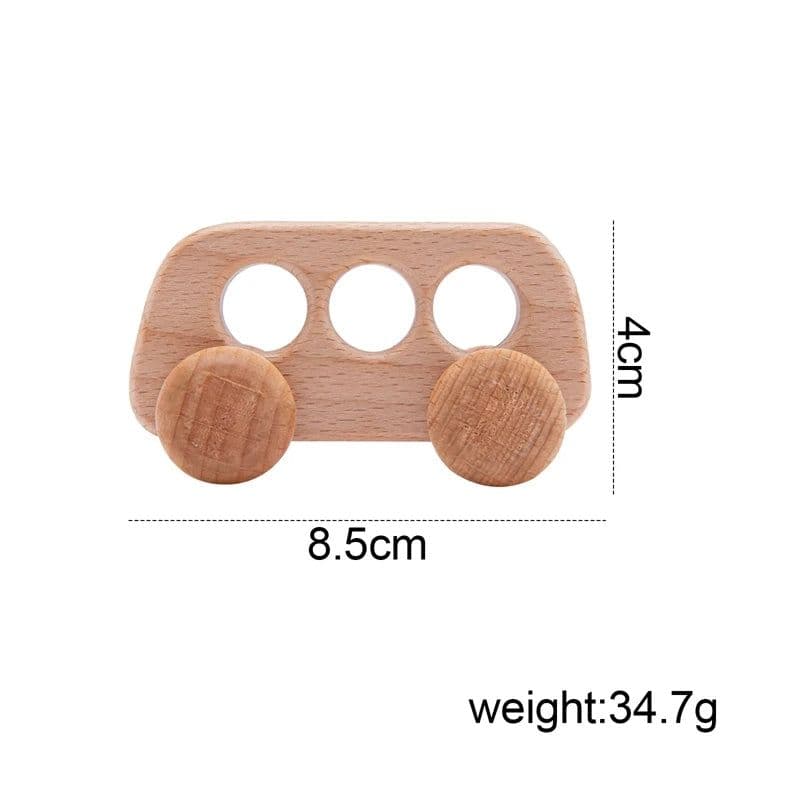 image-Baby Carrier Wooden Car Blocks - Educational Beech Wood Toys for Children