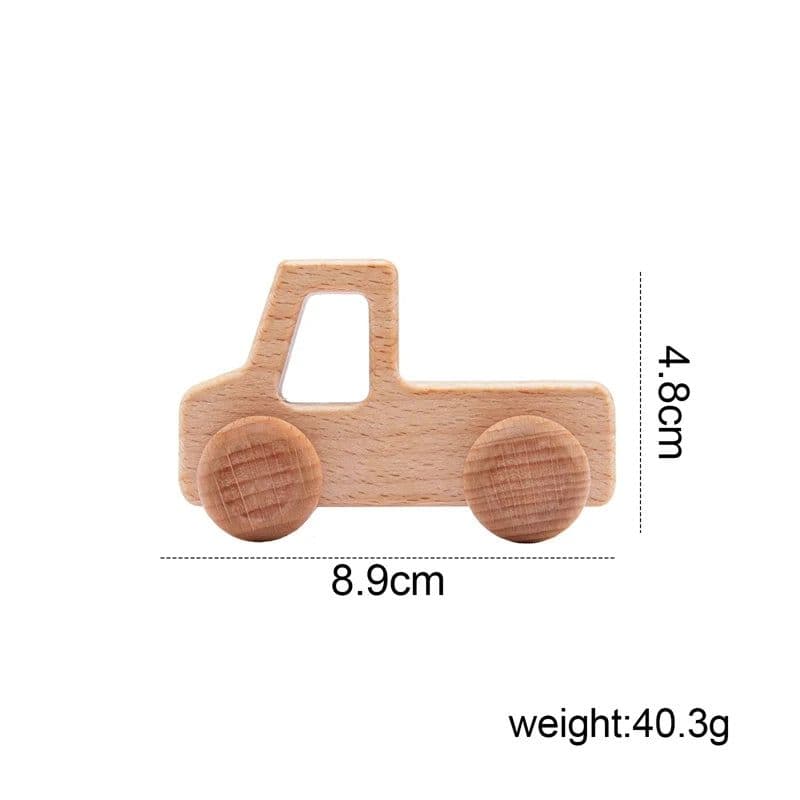image-Baby Carrier Wooden Car Blocks - Educational Beech Wood Toys for Children