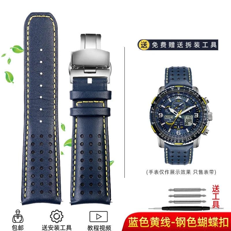 image-Zhuolei Leather Watchband - High Quality Steel Clasp - 19cm Length