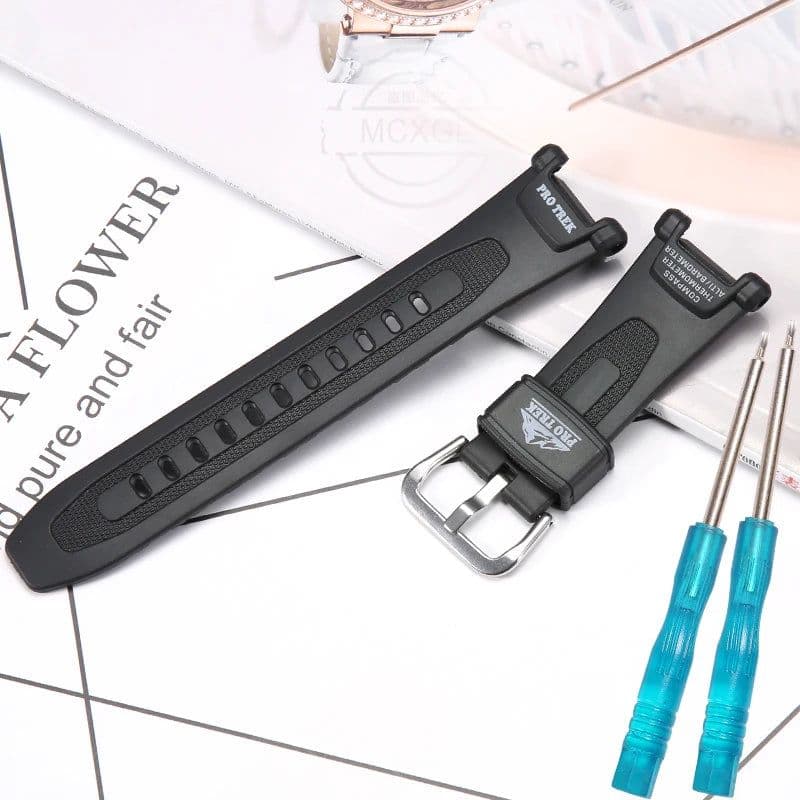 image-MCXGL waterproof Rubber Watch Strap for Casio Protrek PRG-240 PRG-40