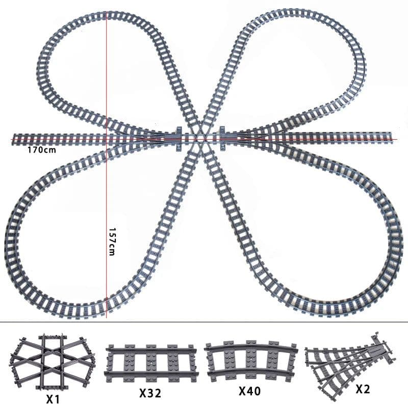 image-Jiu Feng Yan Flexible Switch Railway Tracks - Creative Building Block Toys
