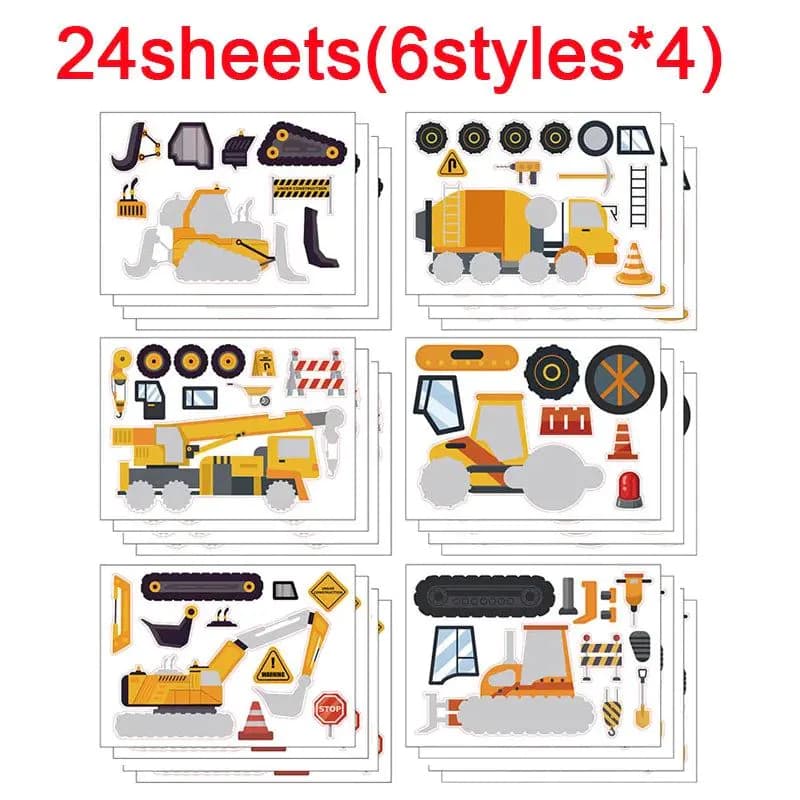 image-Creative Kids DIY Truck Puzzle Stickers – Fun Assembling Activity