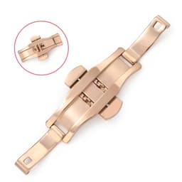 image-HQstrap Polished Stainless Steel Buckle Watch Band - Durable and Versatile