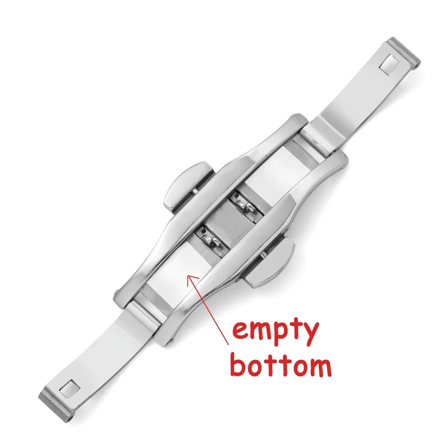 image-HQstrap Polished Stainless Steel Buckle Watch Band - Durable and Versatile