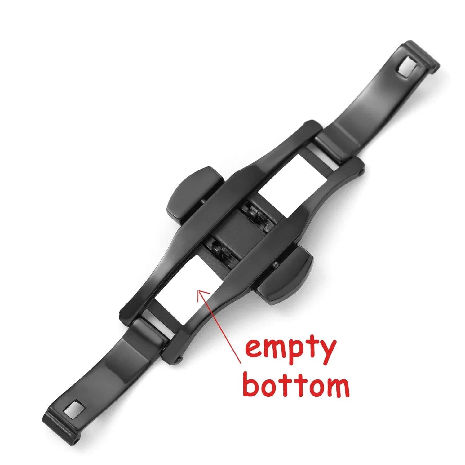 image-HQstrap Polished Stainless Steel Buckle Watch Band - Durable and Versatile