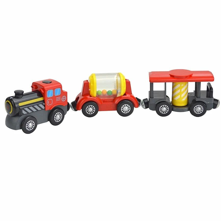 image-HANMA Wooden Train Set - Premium Beech Wood - Safe & Expandable Tracks
