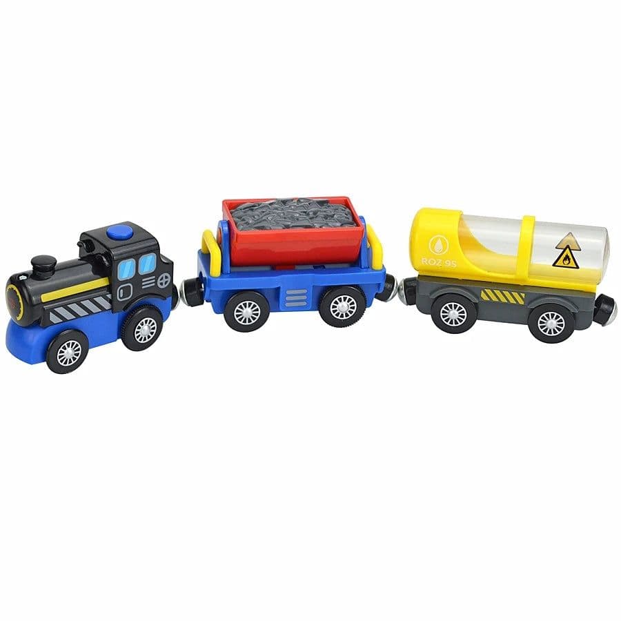 image-HANMA Wooden Train Set - Premium Beech Wood - Safe & Expandable Tracks