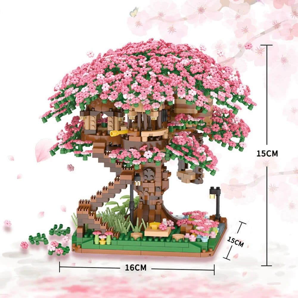 image-KNEW BUILT Sakura Tree House Blocks - Educational Fun for All Ages