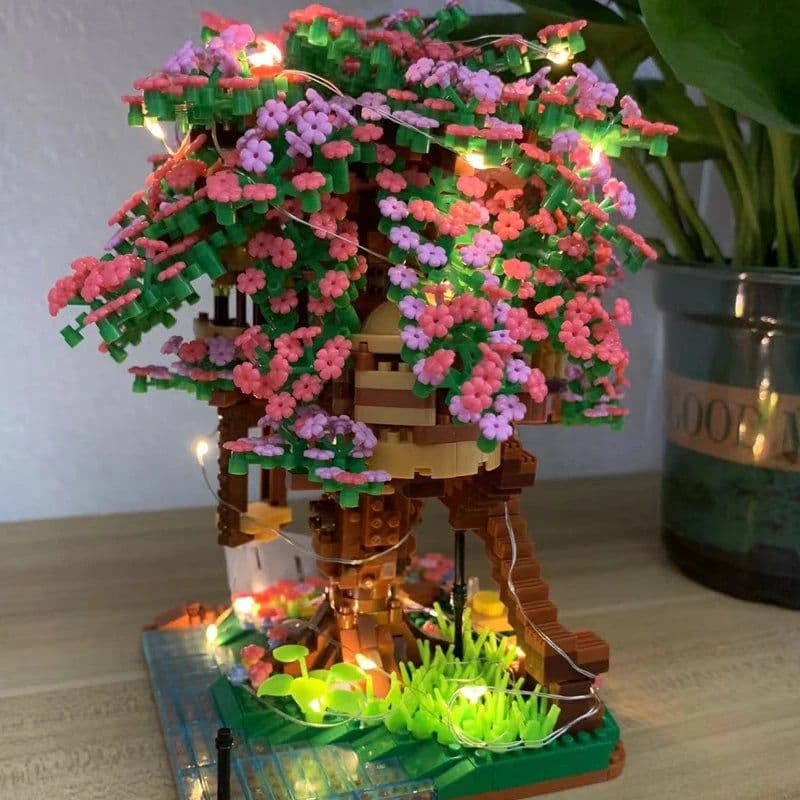 image-KNEW BUILT Sakura Tree House Blocks - Educational Fun for All Ages