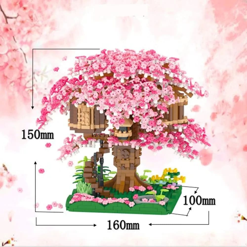 image-KNEW BUILT Sakura Tree House Blocks - Educational Fun for All Ages