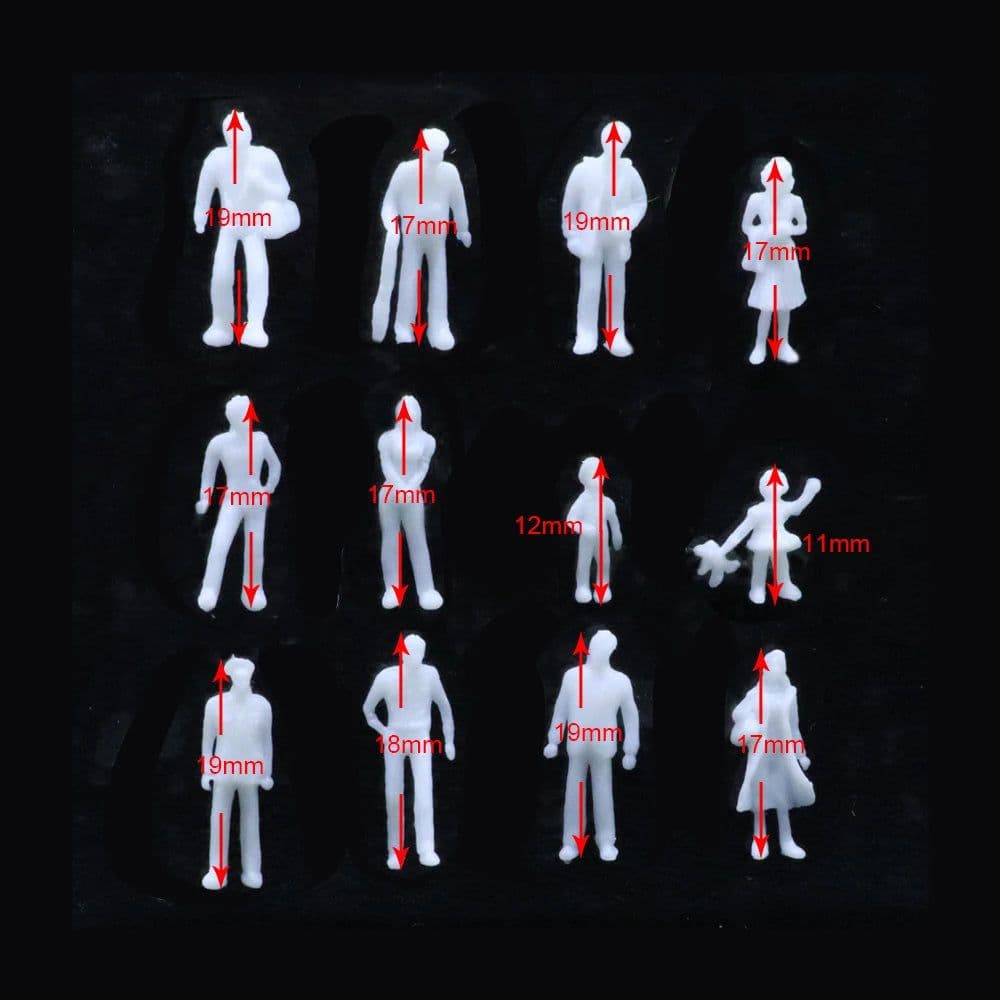 image-Miniature People Model Figures for Diorama Kits - 100pcs Scale 1:75 to 1:300