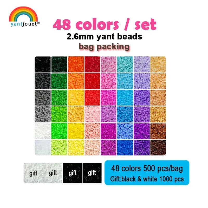 image-Yantjouet Mini Beads Kit - 24/48/72 Colours for Creative DIY Puzzles