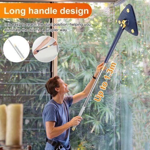 image-Microfiber Cleaning Mop - 360° Rotating Head - Effective Floor & Wall Cleaner