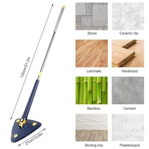 image-Microfiber Cleaning Mop - 360° Rotating Head - Effective Floor & Wall Cleaner