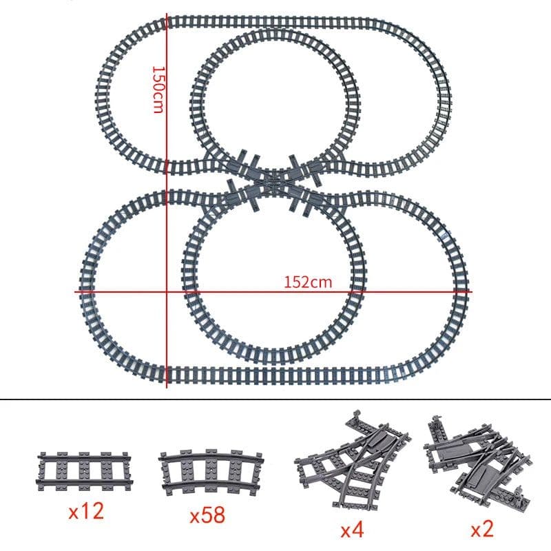 image-Jiu Feng Yan Flexible Switch Railway Tracks - Creative Building Block Toys