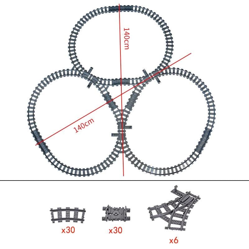 image-Jiu Feng Yan Flexible Switch Railway Tracks - Creative Building Block Toys