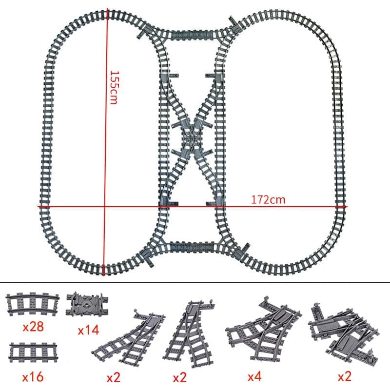 image-Jiu Feng Yan Flexible Switch Railway Tracks - Creative Building Block Toys