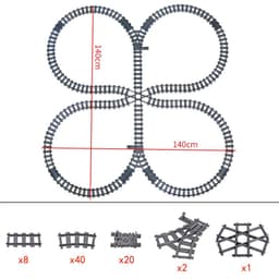image-Jiu Feng Yan Flexible Switch Railway Tracks - Creative Building Block Toys