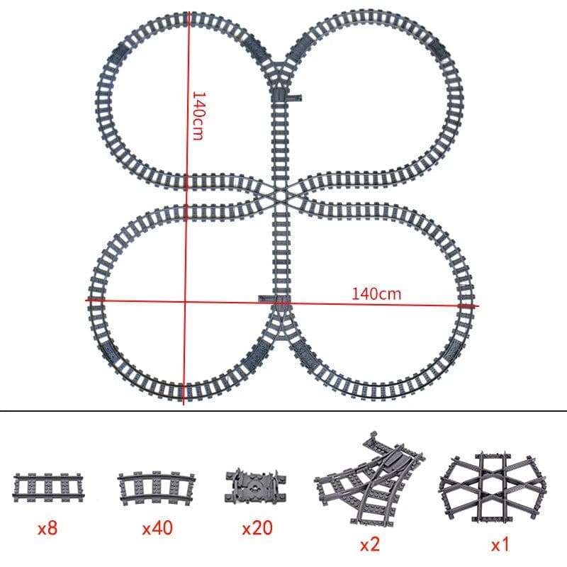 image-Jiu Feng Yan Flexible Switch Railway Tracks - Creative Building Block Toys