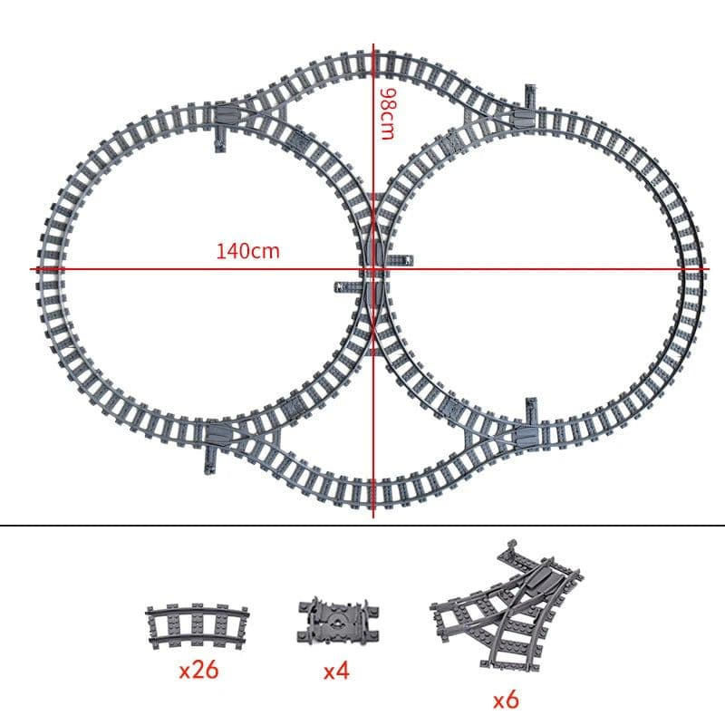 image-Jiu Feng Yan Flexible Switch Railway Tracks - Creative Building Block Toys