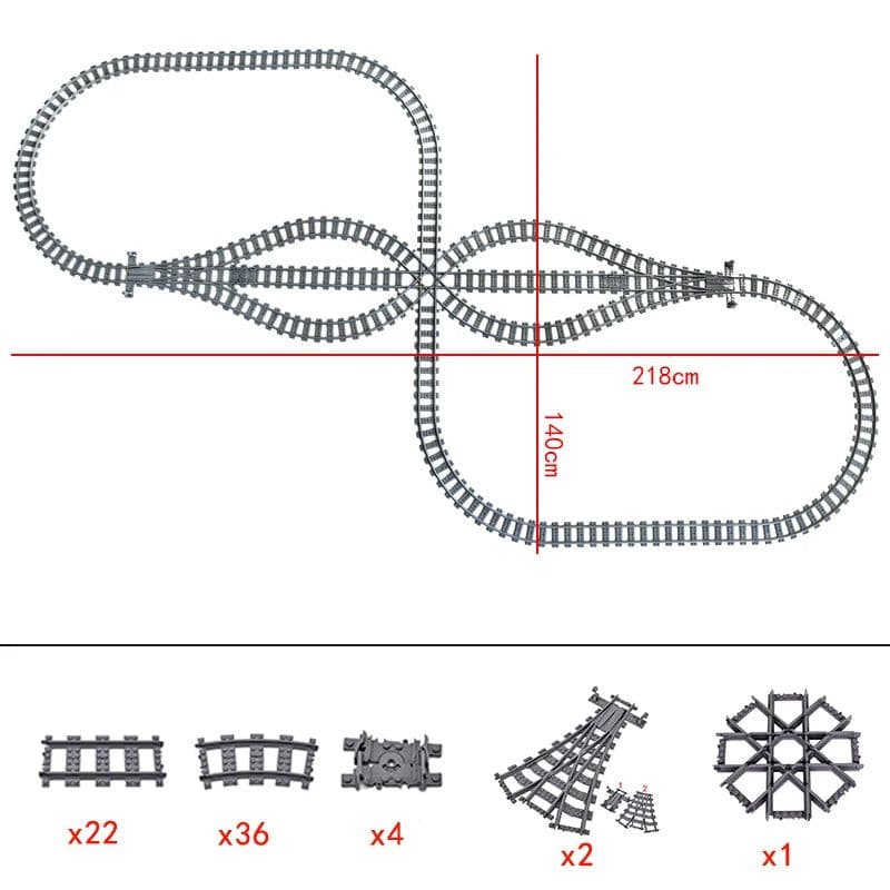 image-Jiu Feng Yan Flexible Switch Railway Tracks - Creative Building Block Toys