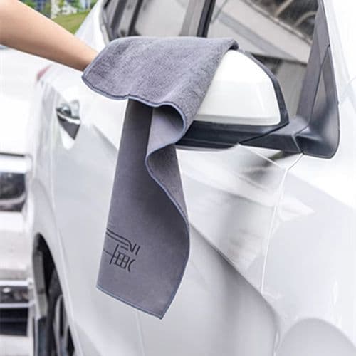 image-Super Absorbent Car Drying Towel - Dual-Sided Suede & Coral Cleaning Cloth