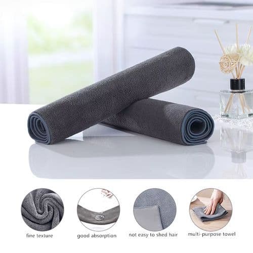 image-Super Absorbent Car Drying Towel - Dual-Sided Suede & Coral Cleaning Cloth