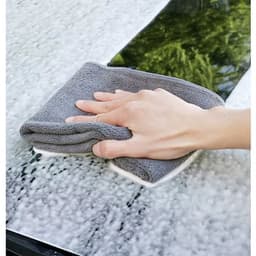 image-Super Absorbent Car Drying Towel - Dual-Sided Suede & Coral Cleaning Cloth