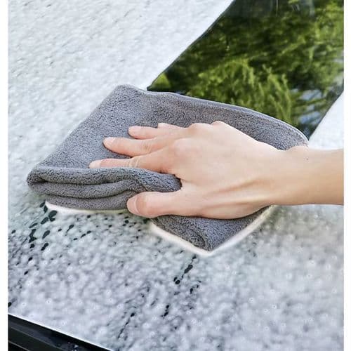 image-Super Absorbent Car Drying Towel - Dual-Sided Suede & Coral Cleaning Cloth