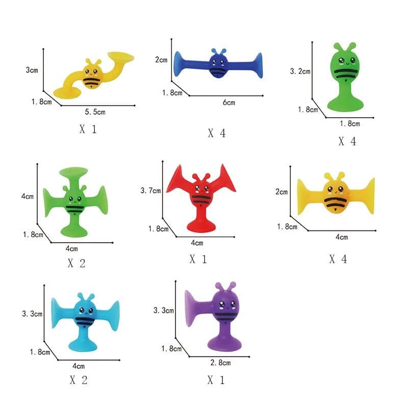 image-Creative Suction Cup Building Blocks for Kids - Safe Silicone Bath Toy