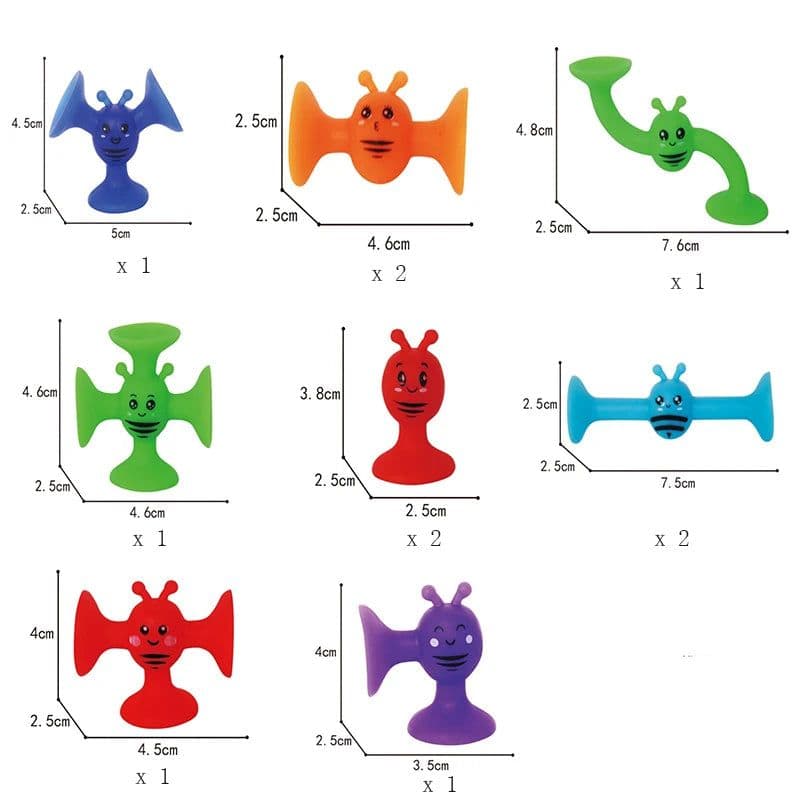 image-Creative Suction Cup Building Blocks for Kids - Safe Silicone Bath Toy