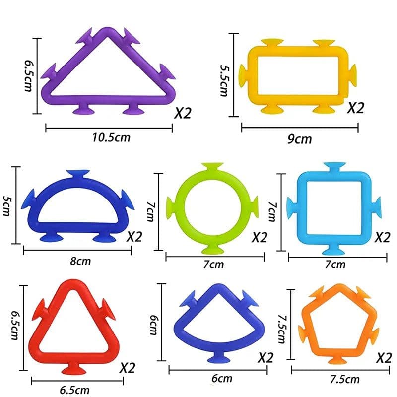 image-Creative Suction Cup Building Blocks for Kids - Safe Silicone Bath Toy