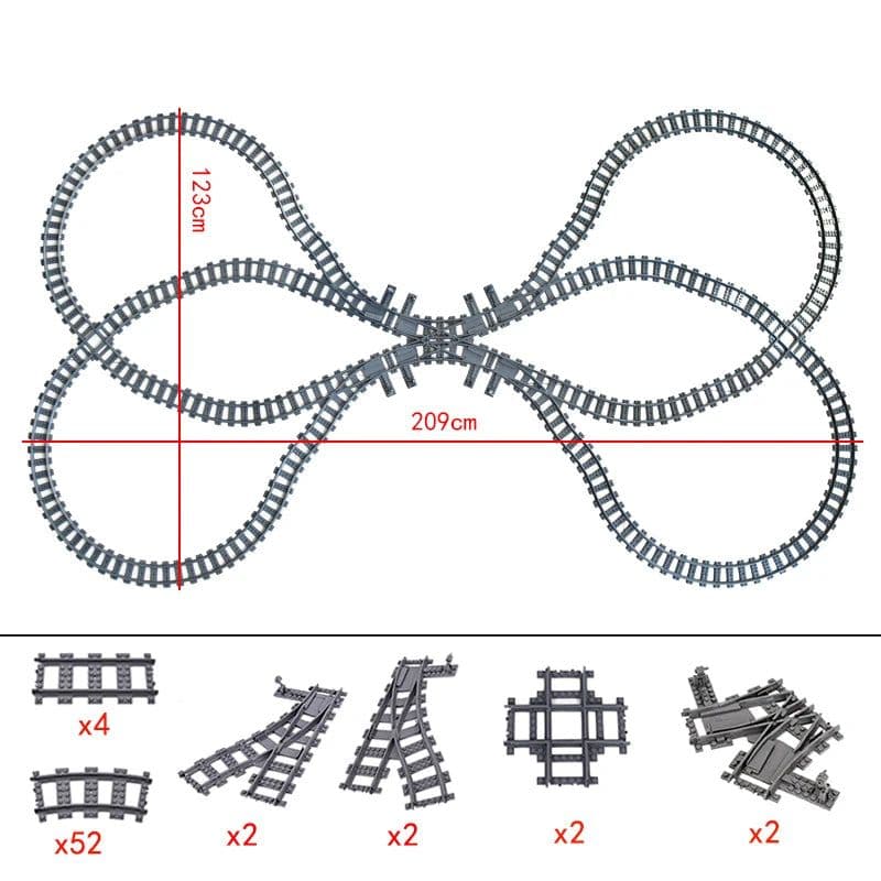 image-Jiu Feng Yan Flexible Switch Railway Tracks - Creative Building Block Toys