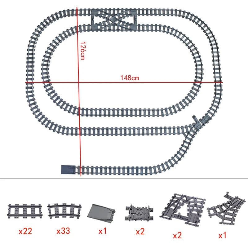 image-Jiu Feng Yan Flexible Switch Railway Tracks - Creative Building Block Toys