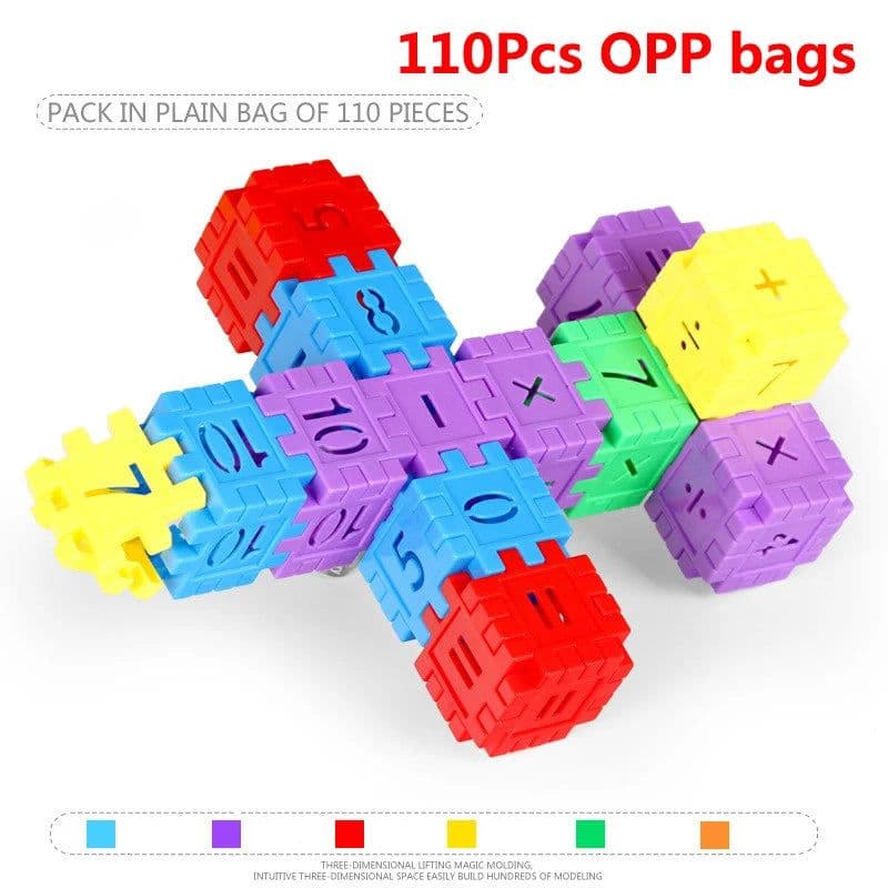 image-Miuioee 100Pcs Number Building Blocks - Colourful Learning Toy for Children