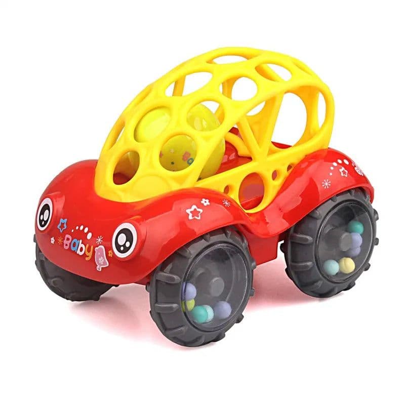 image-Baby Car Toys - Friction Powered Soft Rubber Vehicle for Infants 6-12 Months