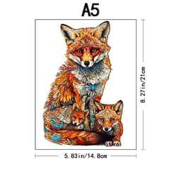 image-Warm Fox Family 3D Wooden Puzzle - Creative Gift for All Ages