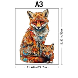 image-Warm Fox Family 3D Wooden Puzzle - Creative Gift for All Ages
