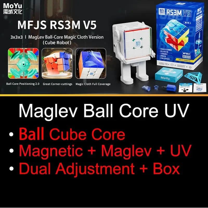 image-RS3M V5 Magnetic Puzzle Cube - Lightweight Design for Smooth Play
