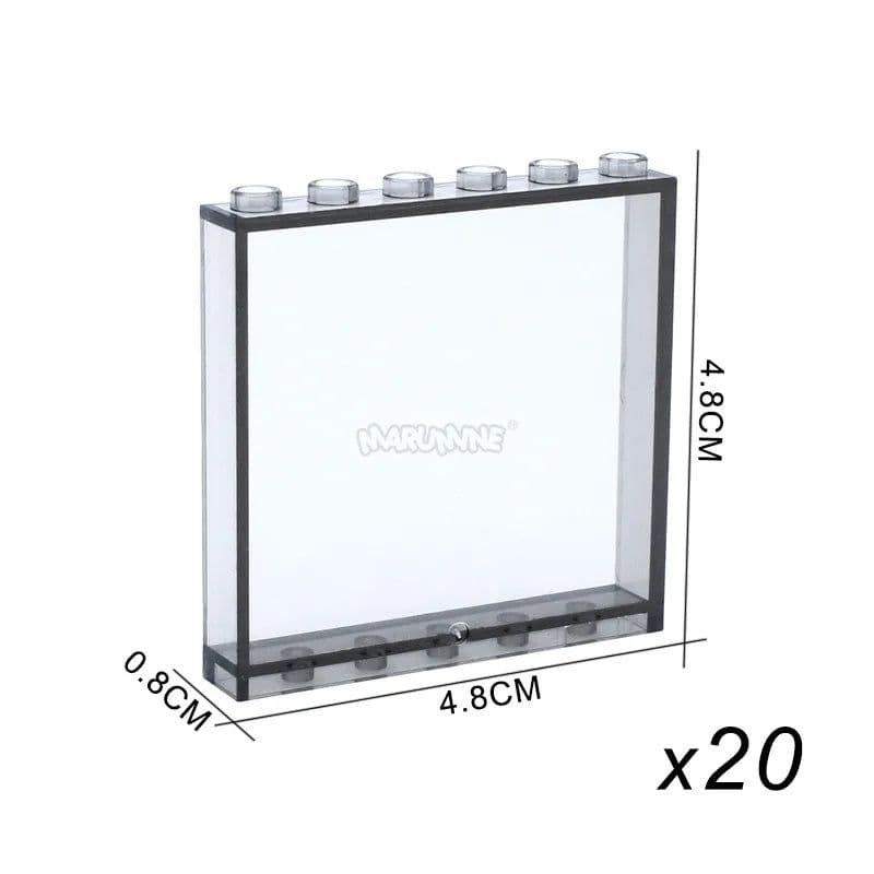 image-MARUMINE 20PCS 1x6x5 Window Glass Panel for Fantasy Building Blocks