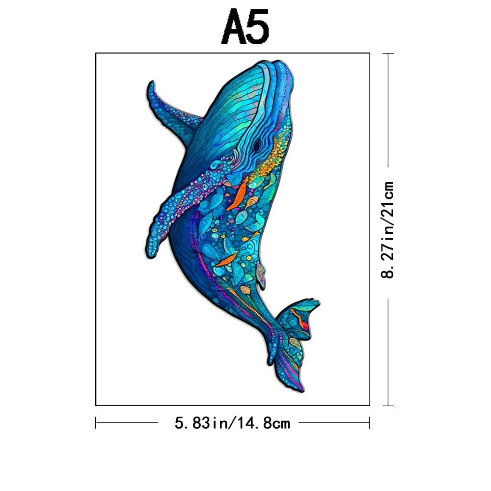 image-Whale Wooden Puzzle - Unique Animal Design - High-Quality Jigsaw Puzzle