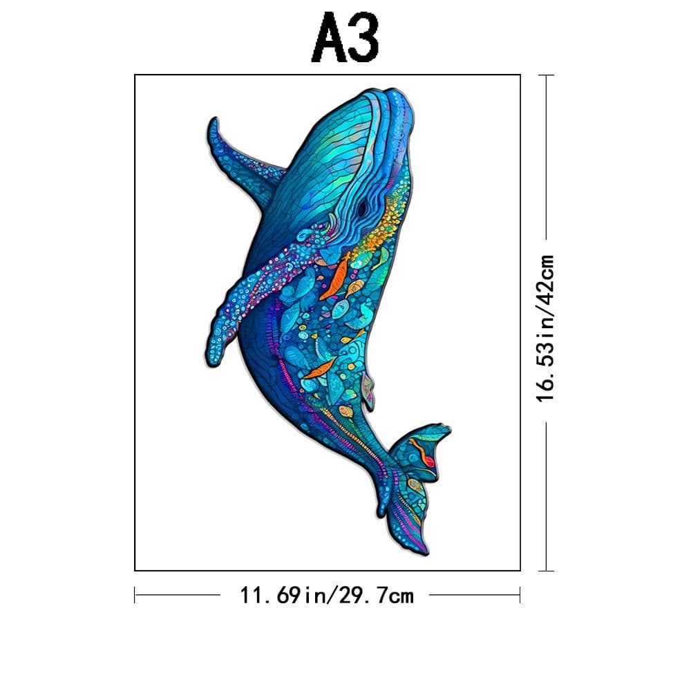 image-Whale Wooden Puzzle - Unique Animal Design - High-Quality Jigsaw Puzzle