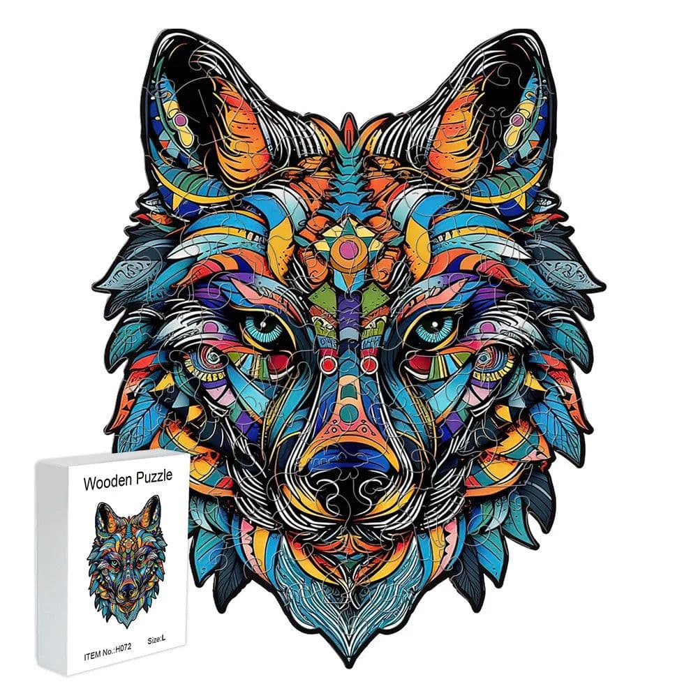 image-Wolf 3D Wooden Puzzle - Stress Relief Home Decor & Interactive Toy