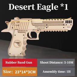 image-CTMA 3D Wooden Rubber Band Gun Puzzle - Creative Assembly Toy for Kids