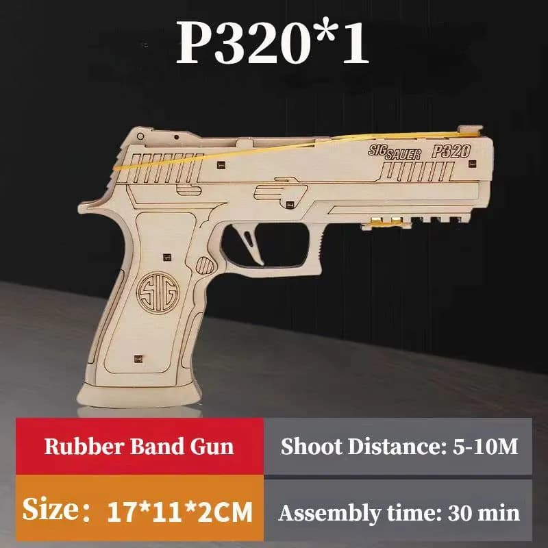 image-CTMA 3D Wooden Rubber Band Gun Puzzle - Creative Assembly Toy for Kids