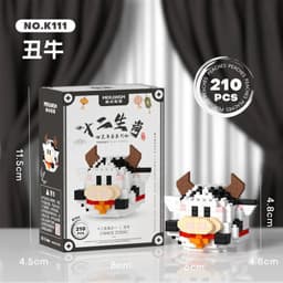 image-Zodiac Cartoon Mini Animal Building Blocks - Fun & Educational Toy Set